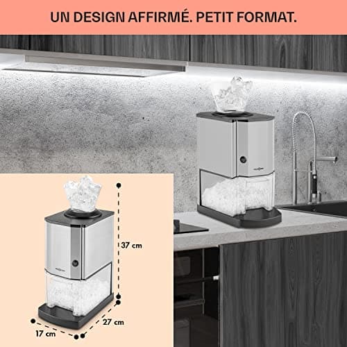 OneConcept Machine à Glaçons pour la Maison, Grande Capacité de 3,5L, Fabrique Rapidement Jusqu'à 15kg
