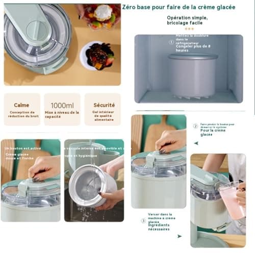 Machine à Glace Générique Portatile et Facile À Manipuler, Entirement Automatique, Turbine à Glace pour Particuliers