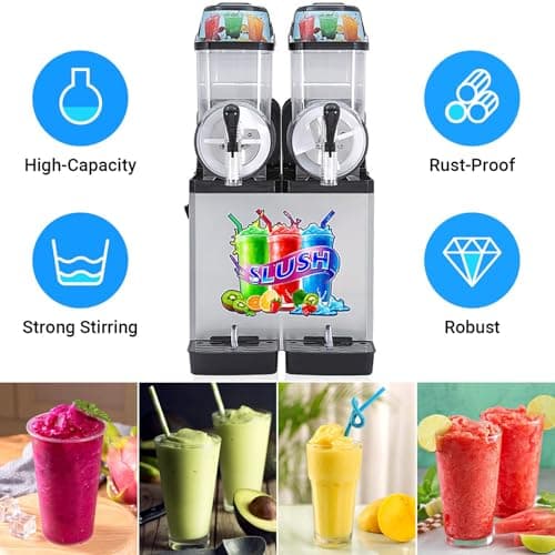 RoyceBee Machine à Margaritas Fraîches Autonettoyante pour la Maison, RoyceBee Machine à GranitéS sans Glaçons pour Prof