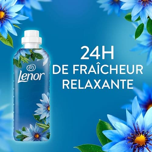 Lenor Adoucissant Envolée d’Air 24H De Fraîcheur Relaxante, Huiles Essentielles, 8 x 27 Lavages