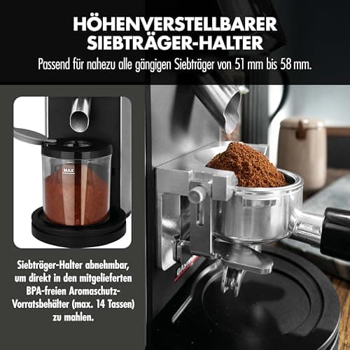 GASTROBACK Moulin à café électrique à réglage 30 niveaux pour machine porte-filtre, Conique, Idéal pour Barista - Grind