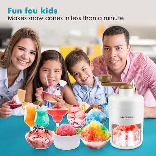 AHOUGER Machine Glace Pilée Portable pour Smoothie Sans BPA, Idéale pour les Familles en Déplacement