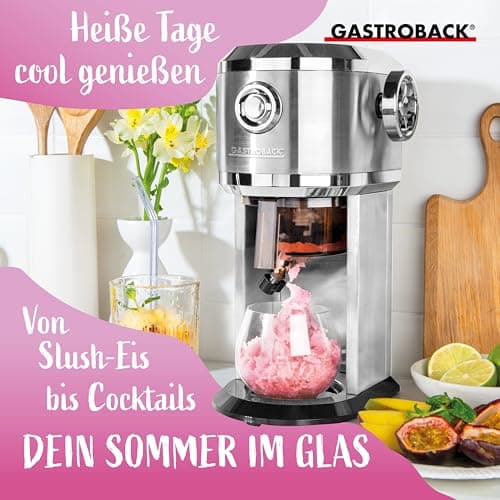Machine à granité GASTROBACK pour la maison - Épaisseur de râpe et quantité de remplissage réglables - Pour cocktails gl