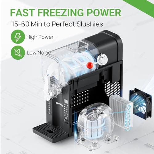 Machine à Granités Professionnelle 6 Programmes Prédéfinis pour Margaritas & Frappés - Sans Glaçons, Écran LED, Réservat