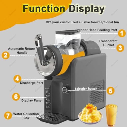 Quixnova Machine à granités 1,8 L sans glaçons pour la Maison et Le Commerce - 5 Programmes Prédéfinis, Réglage de Duret