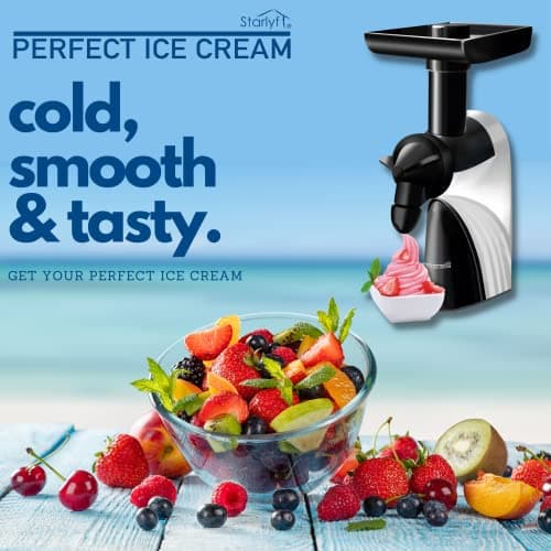 STARLYF PERFECT ICE CREAM_MACHINE À CRÉME GLACÉE AUX FRuits FACILE À UTILISER_PURITYS AFRAISạngS 100% NATURALS_SANS GLUT