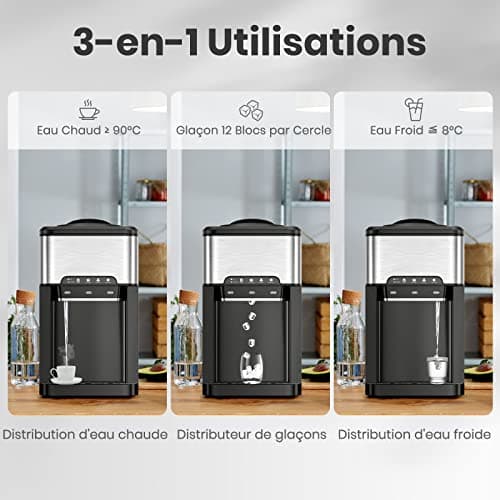GOPLUS Machine à Glaçons 3 en 1, Fabrique à la Maison, Cuisiniers Professionals