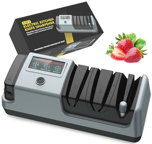 <think>
Okay, I need to optimize the product title for an electric knife sharpener using the given formula. The user wan