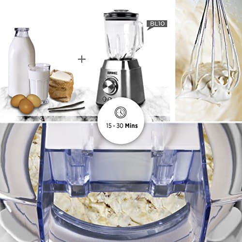 Duronic IM540 Machine à glace Électrique | Cuve Amovible Inoxydable 1,5 Litres | Idéale pour Glaces Sorbets & Desserts F
