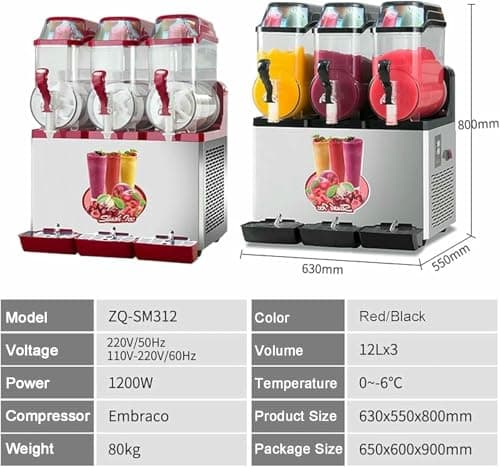 Machine à granité inoxydable commerciale 36 L pour cocktails et jus en acier inoxydable