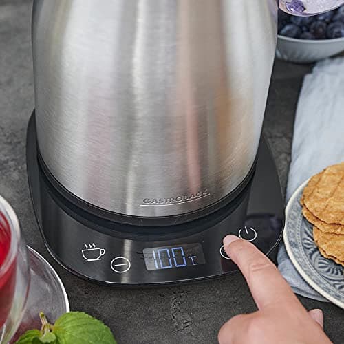 Gastroback 42426 Thermos Bouilloire Design Avancée en Acier Inoxydable 1.7L Noir pour Cuisine Élégante