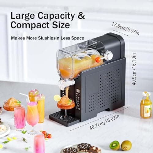 Granita Maison Machine 1,6L Autonettoyante - 6 Programmes Prédéfinis Sans Glace pour Smoothies et Margaritas, 1600ML