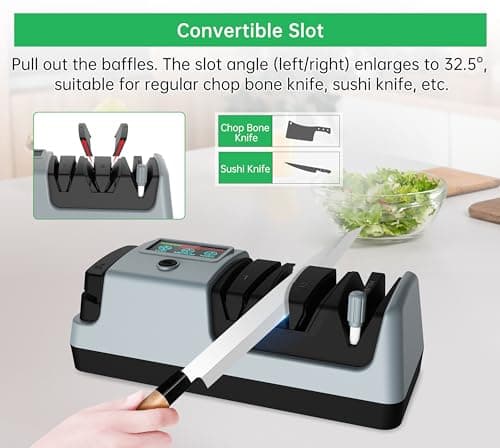 <think>
Okay, I need to optimize the product title for an electric knife sharpener using the given formula. The user wan