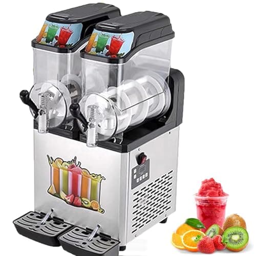 Machine à Granité Commerciale Acier Inoxydable pour Margaritas et Smoothies - 150 Tasses - Double RéServoir - Idéal pour