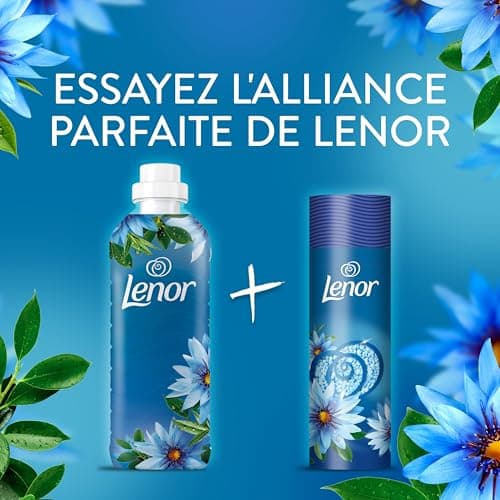 Lenor Adoucissant Envolée d’Air 24H De Fraîcheur Relaxante, Huiles Essentielles, 8 x 27 Lavages