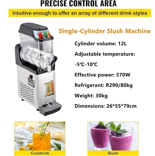 RoyceBee Machine à Margaritas Fraîches Autonettoyante pour la Maison, RoyceBee Machine à GranitéS sans Glaçons pour Prof