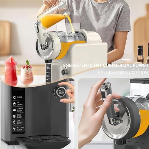 Machine à granité Black pour la maison, sans glace, autonettoyante, 5 en 1, 1,8 L avec refroidissement rapide et rotatio