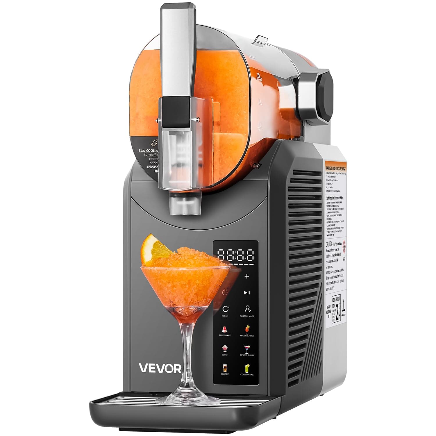 VEVOR Machine à Granita Autonettoyante 2 L, Boissons Glacées Acier Inoxydable, Maison Restaurateurs Bars