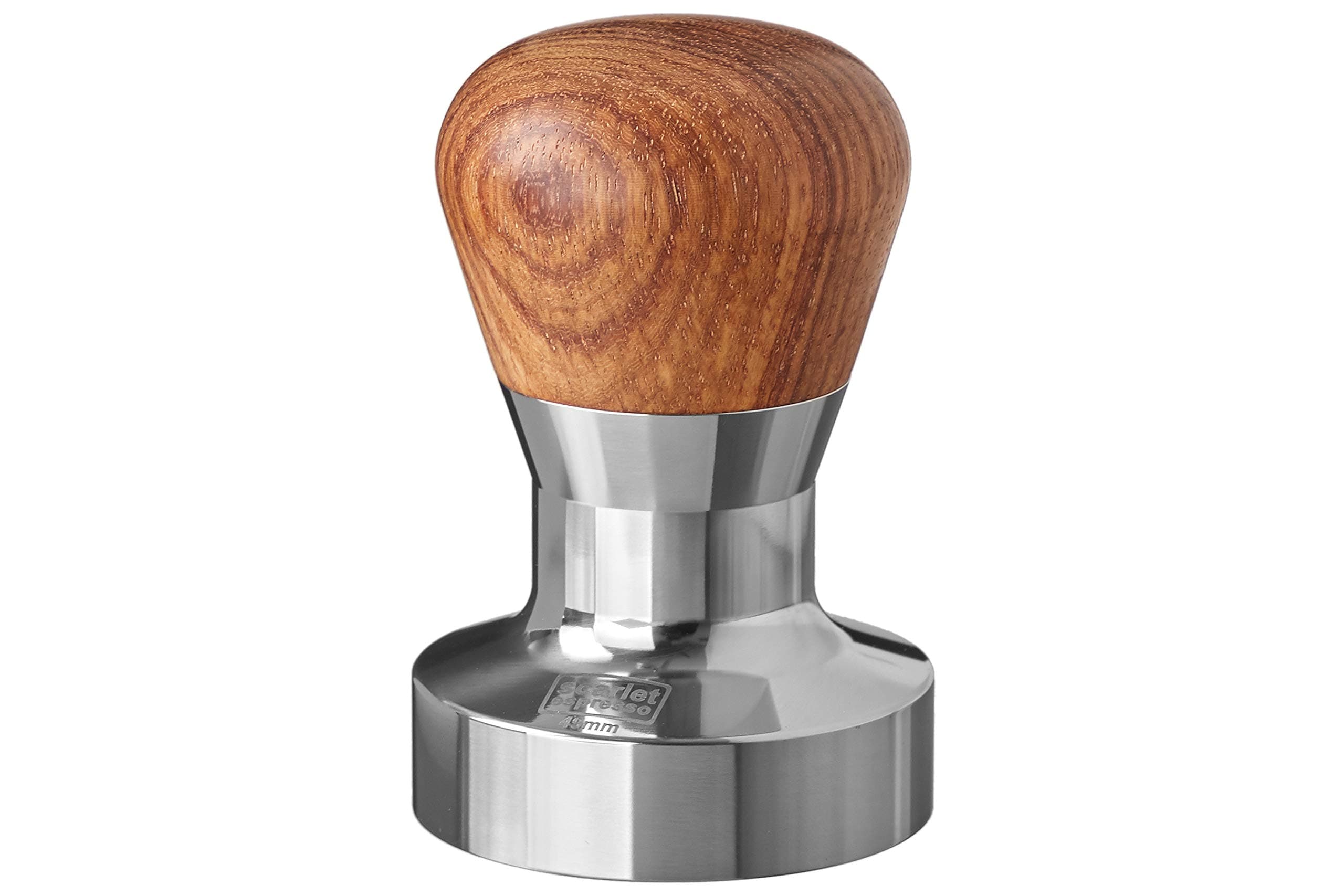 Scarlet Espresso Tamper | Ergonomique et Precision pour Barista - Manche en PVC ou Bois Précieux - Base Acier Inoxydable