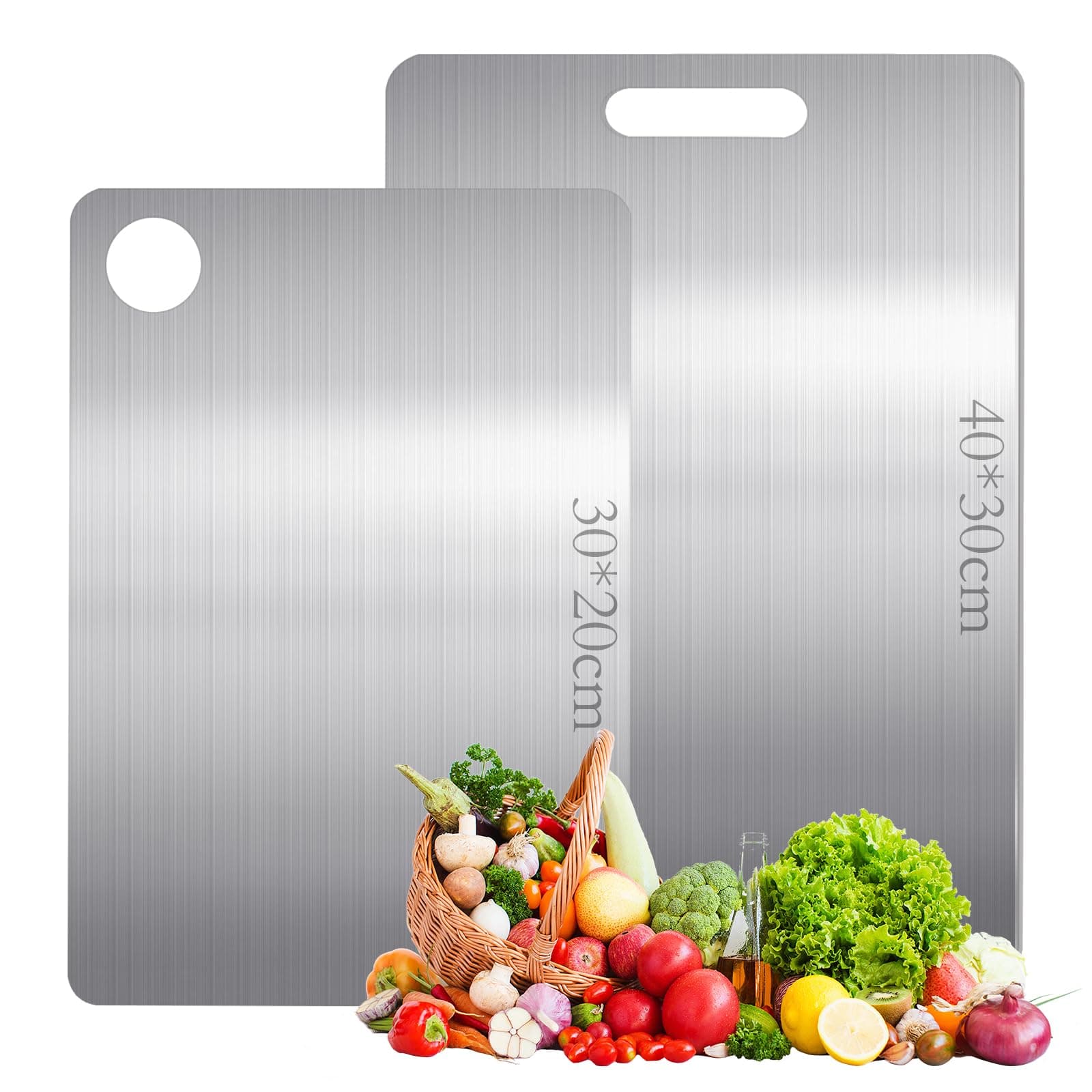 Planche à découper en titane 2 pièces Multifonction 2025, pour cuisine professionnelle et privée - Goût original garanti
