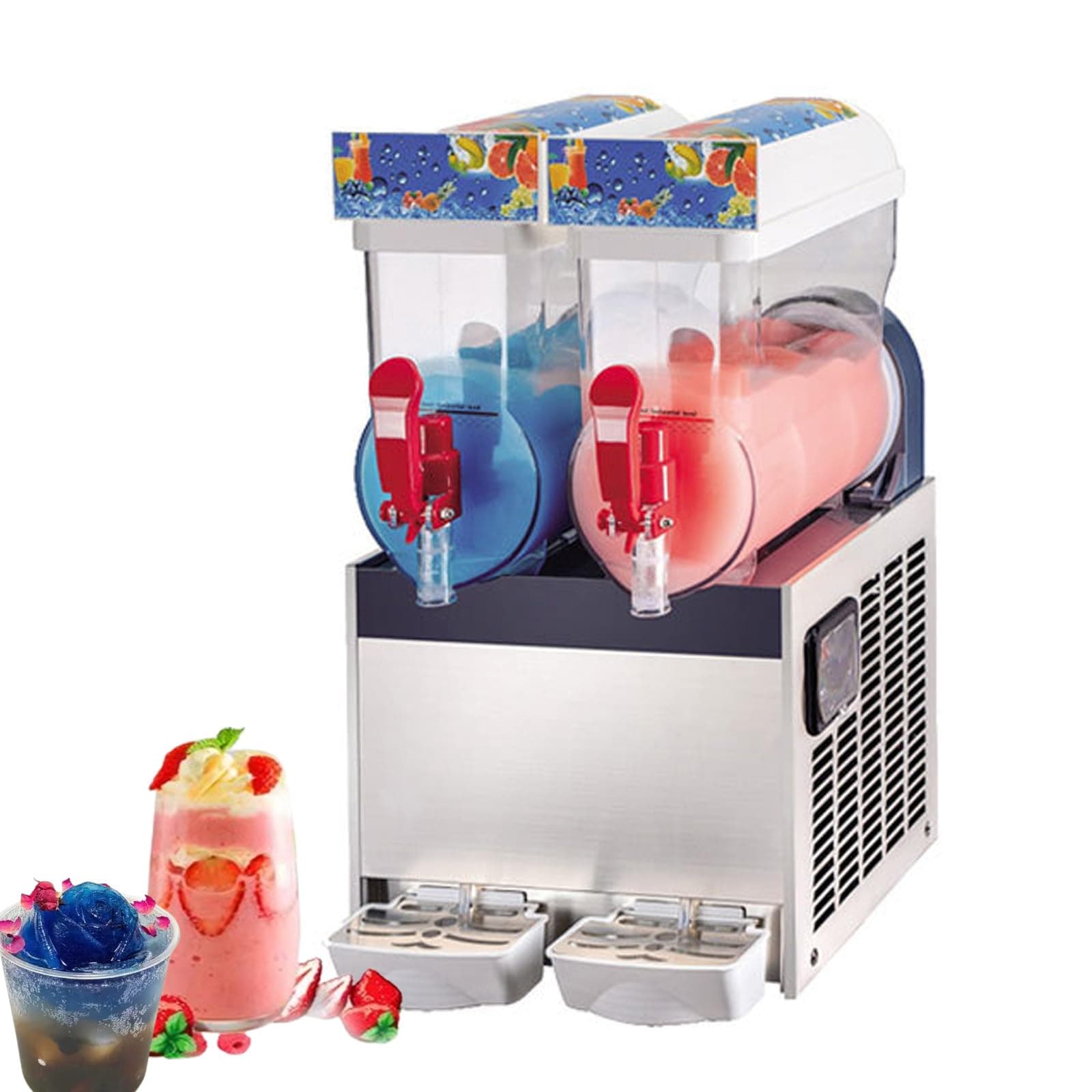 Machine à granité stdzqcwy Commerciale 8 gallons Acier Inoxydable Maison Cuisine Restaurant Bar Café Refroidissement Eff