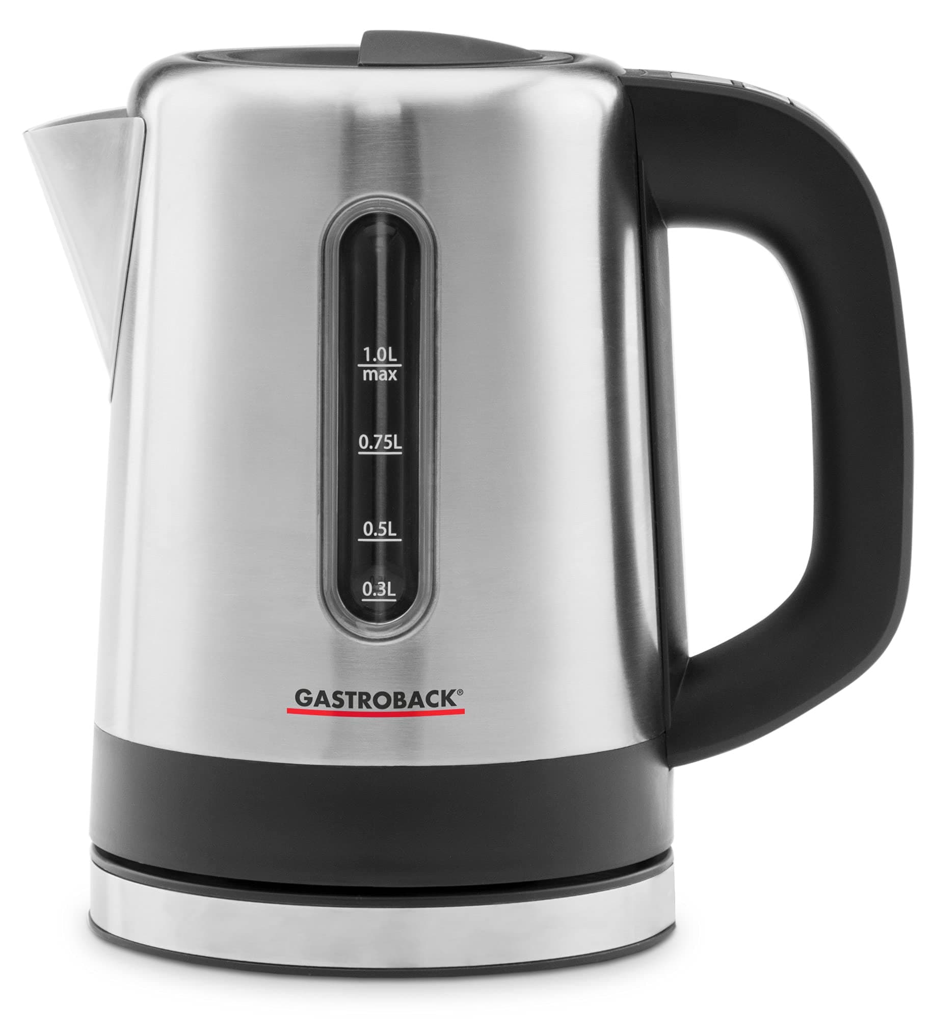 GASTROBACK 42445 Bouilloire de camping design, 1 l acier inoxydable indicateur de niveau, fonction maintien au chaud, 10