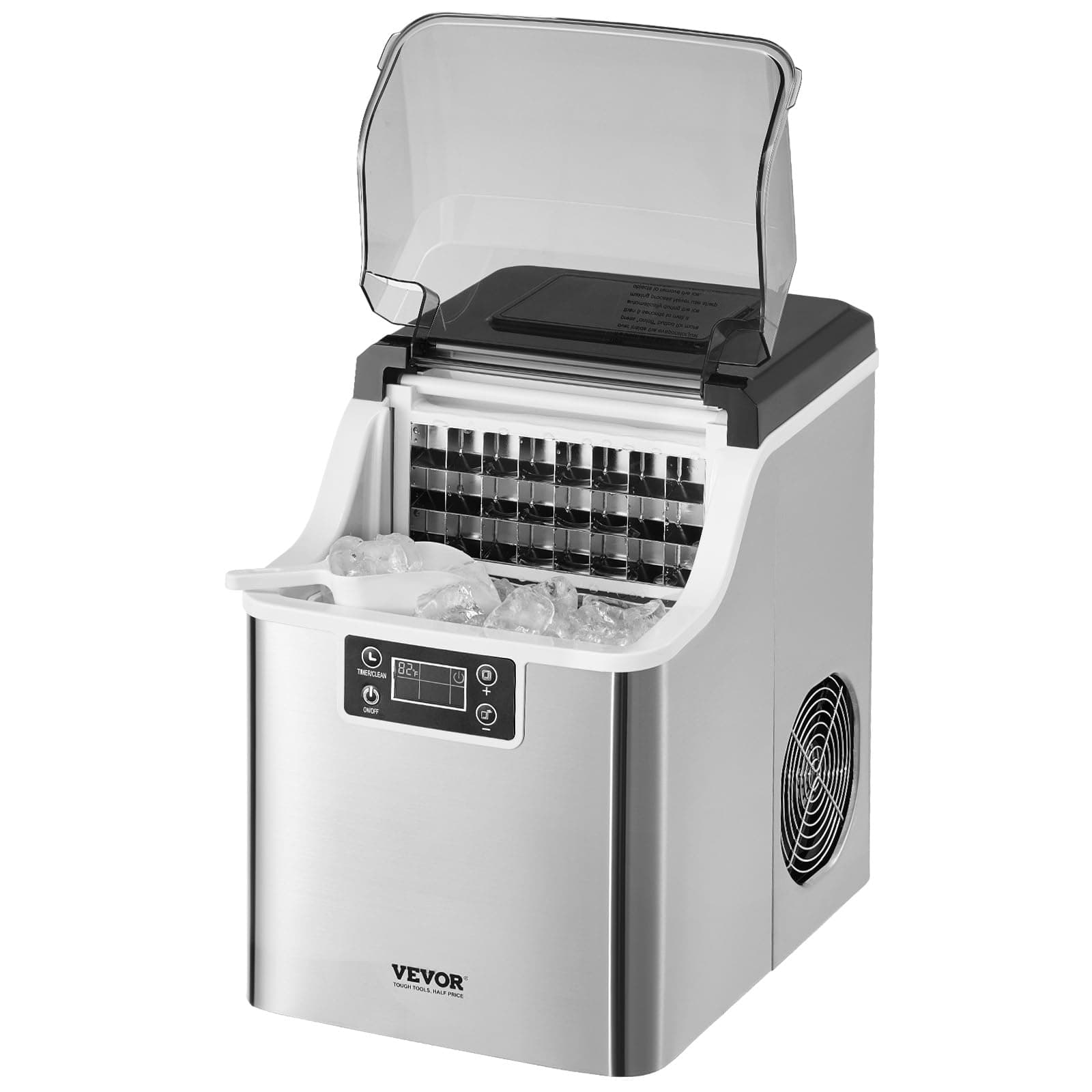 VEVOR Machine à glaçons de comptoir rendement 20,4 kg/24 h, pour cuisine bar maison, avec nettoyage automatique