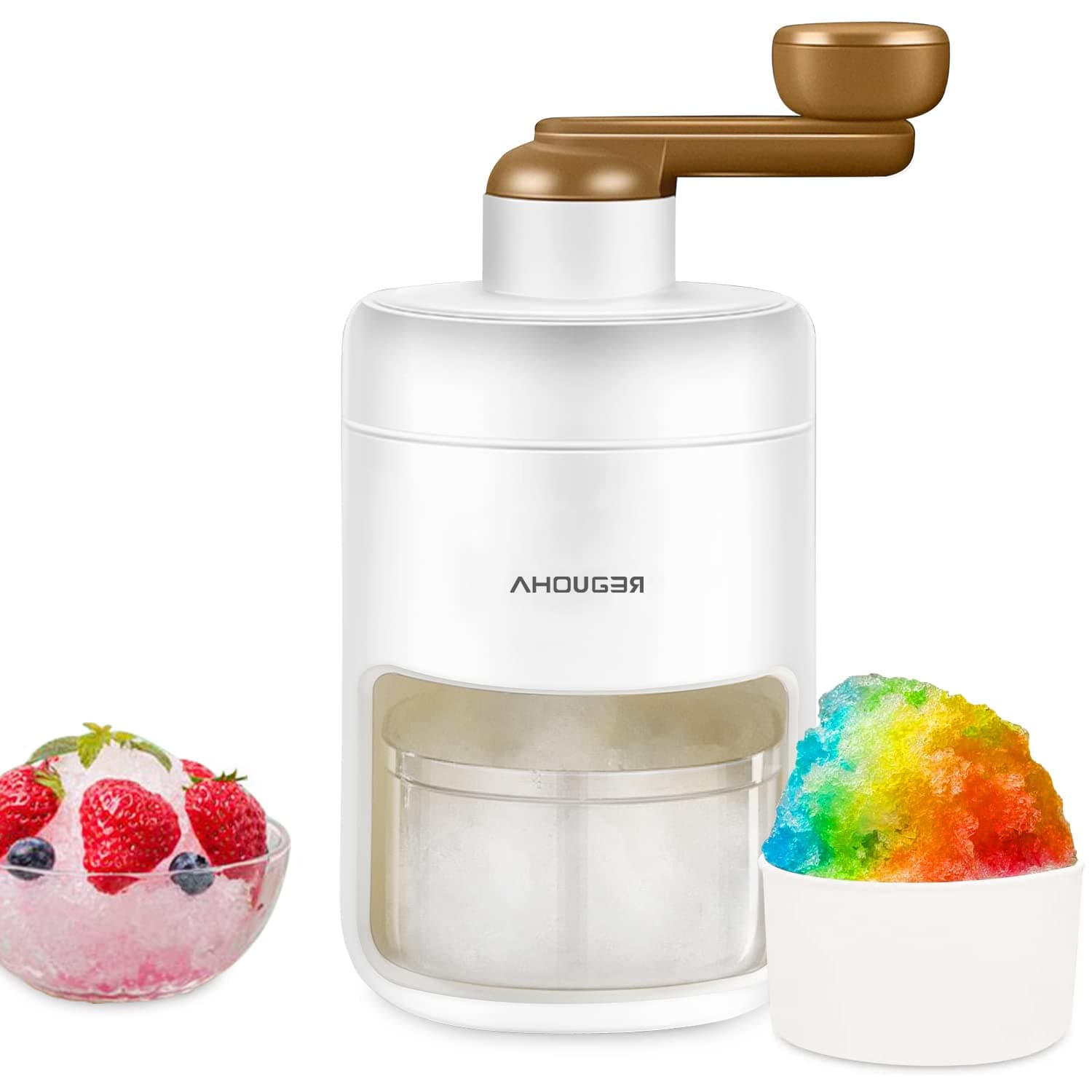 AHOUGER Machine Glace Pilée Portable pour Smoothie Sans BPA, Idéale pour les Familles en Déplacement