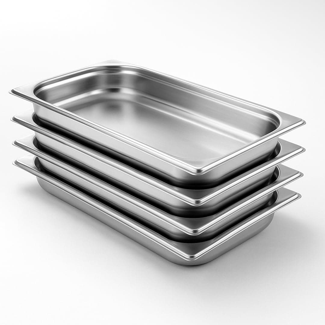 Arreo Chef - Bacs Gastronorme GN 1/1 Inox 201 pour Cuisine Professionnelle - Bacs Gastro x4 - Restauration, Traiteur, Hô