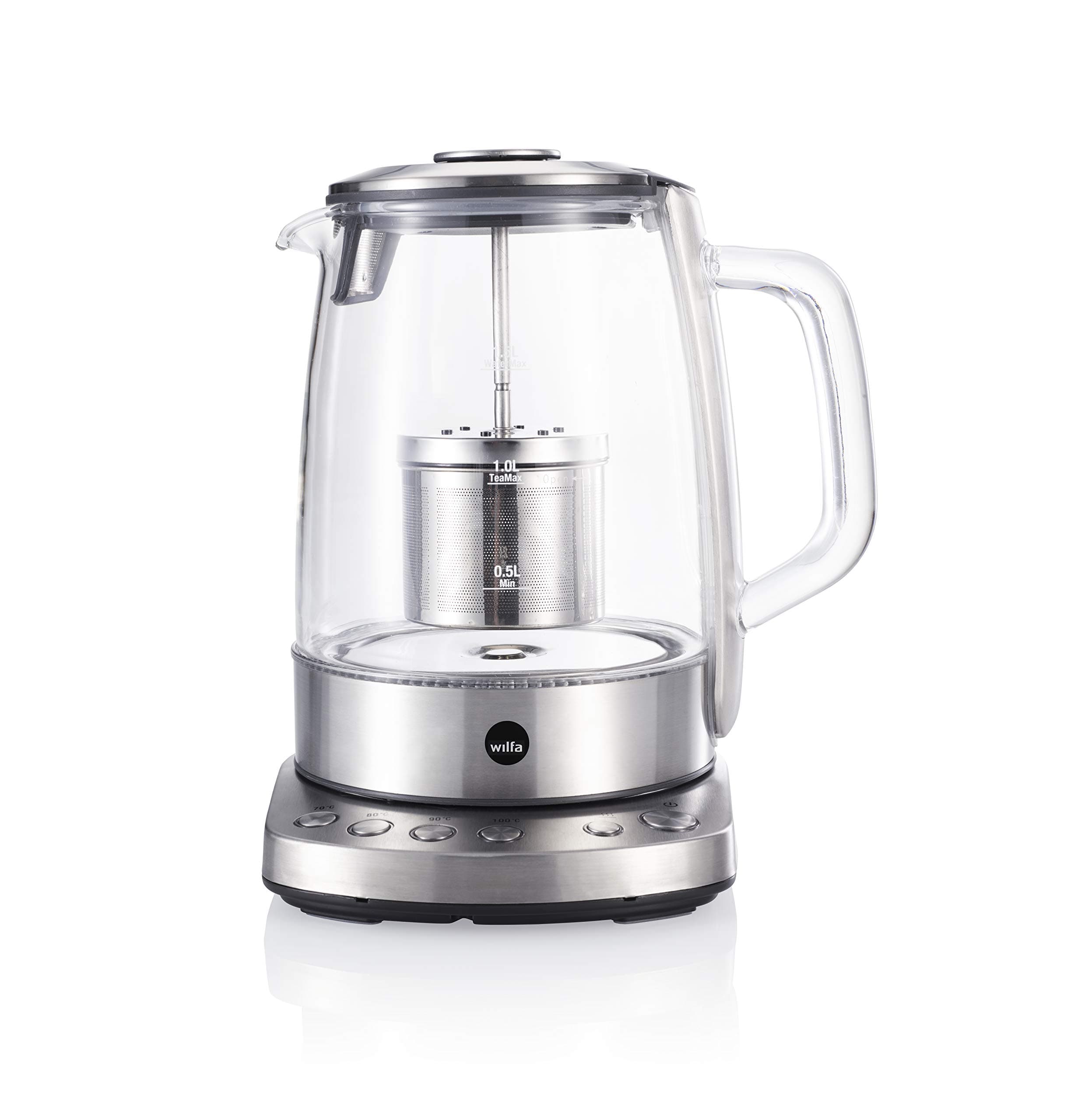 Théière électrique Wilfa CHA 1,25 litre temperature adjustable filtre inclusargenté